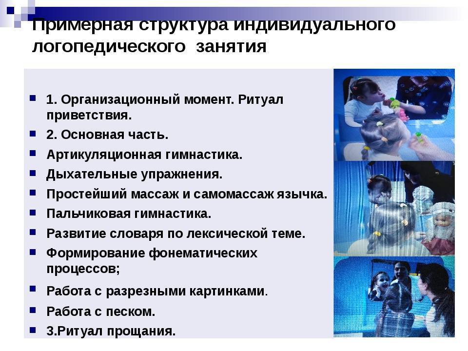 Анализ логопедического занятия в детском саду: структура индивидуальных занятий, образцы