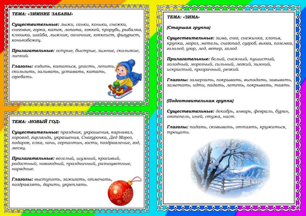 Лексические темы для организации занятий в подготовительной группе ДОУ