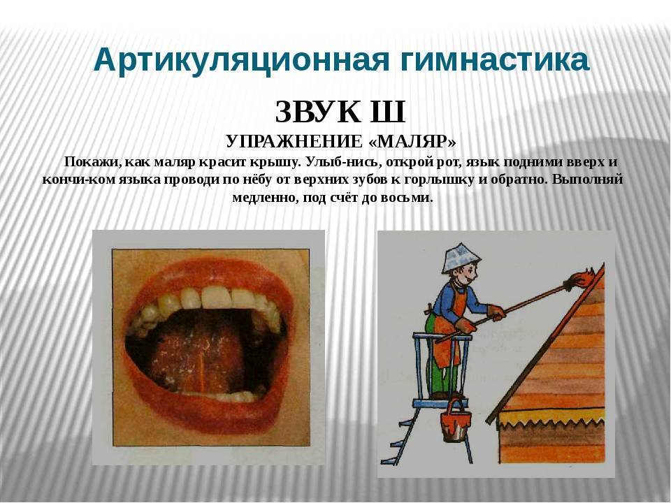 Артикуляционная гимнастика для звука ш: комплекс артикуляционных упражнений для шипящих