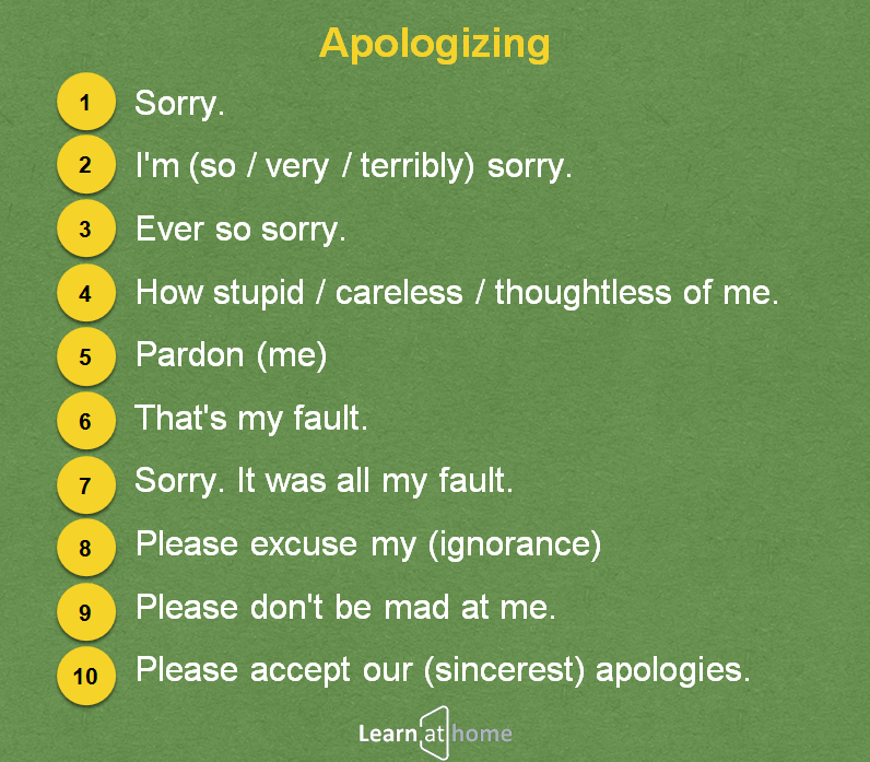 Apologizing phrases - извинения на английском - секреты английского языка