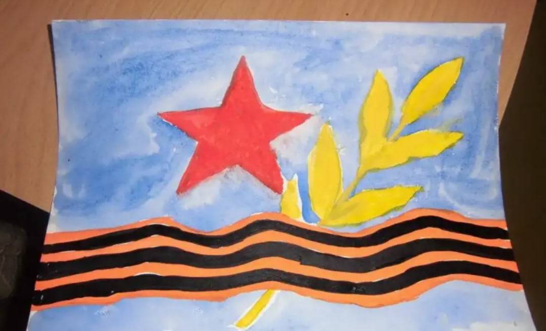 Рисунок на 23 февраля акварелью поэтапно