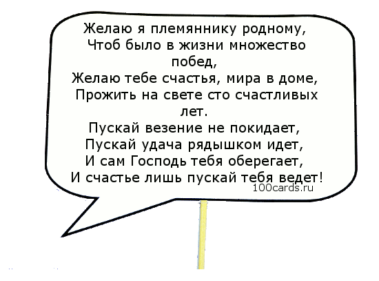 Поздравления в прозе племяннику взрослому. с днем рождения поздравления племяннику в прозе своими словами