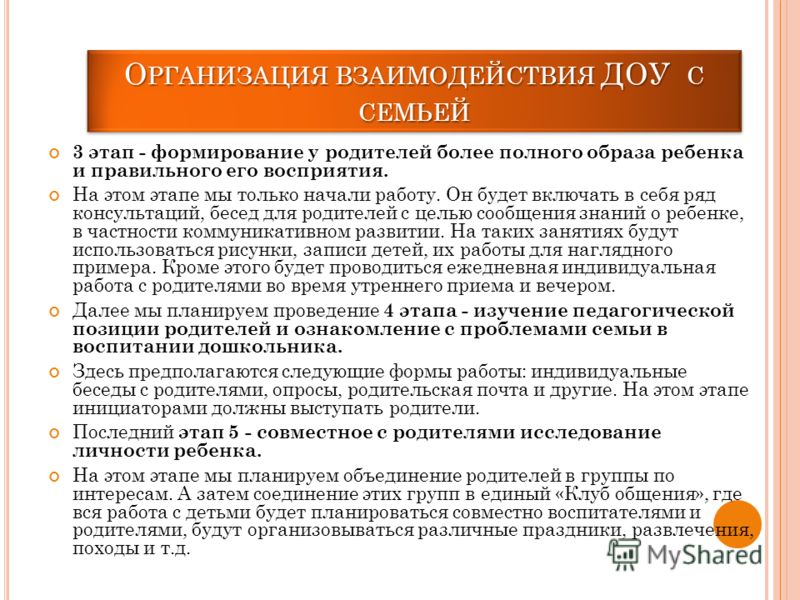 Стратегия взаимодействия с родителями. Взаимодействие с родителями в подготовительной группе. Отношение семьи к трудностям ребенка. Сотрудничество ДОУ И семьи библиографический список.