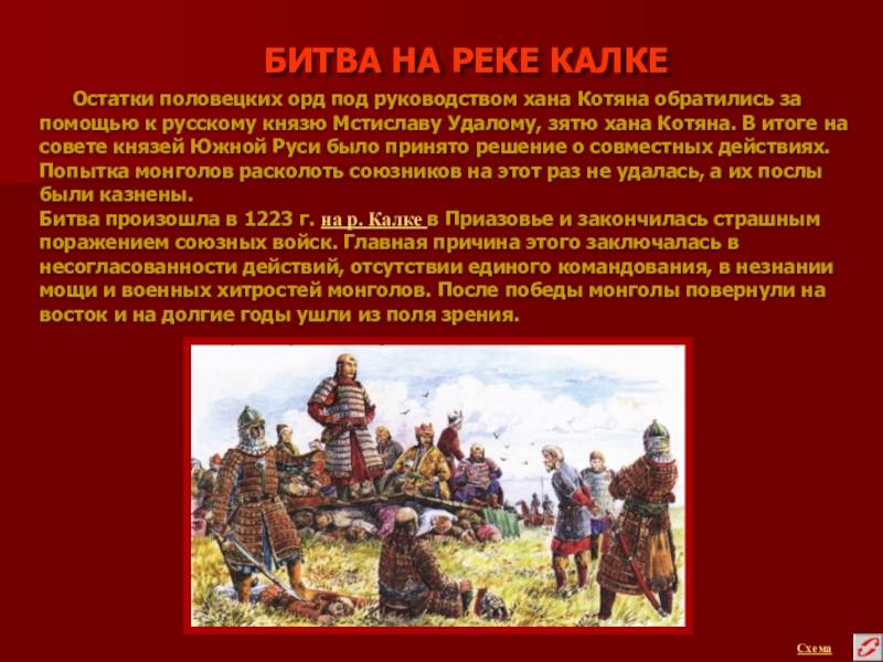 Когда была битва на реке калке. Битва на реке Калка 1223 год. 1223 – Битва на р. Калке. Рассказ о битве на реке Калке. Руководил монгольскими войсками в битве на Калке.