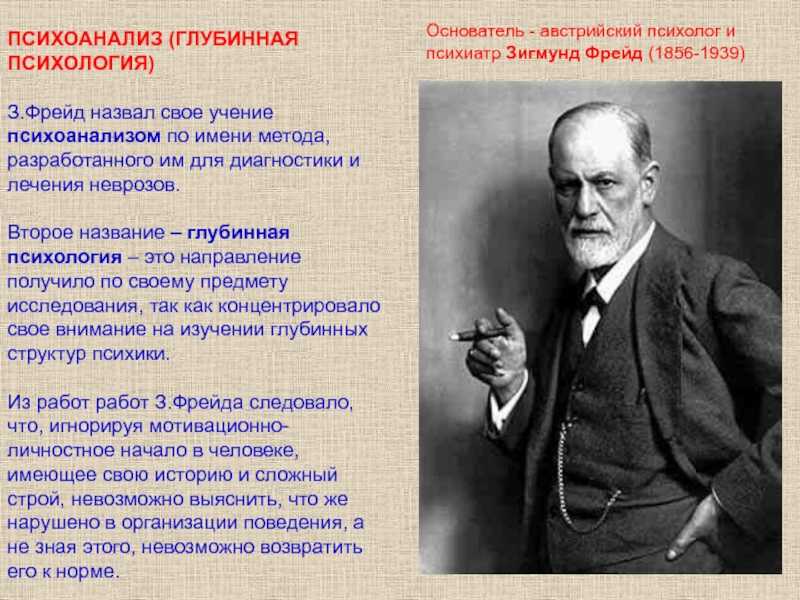 Глава 1. представление о психоанализе