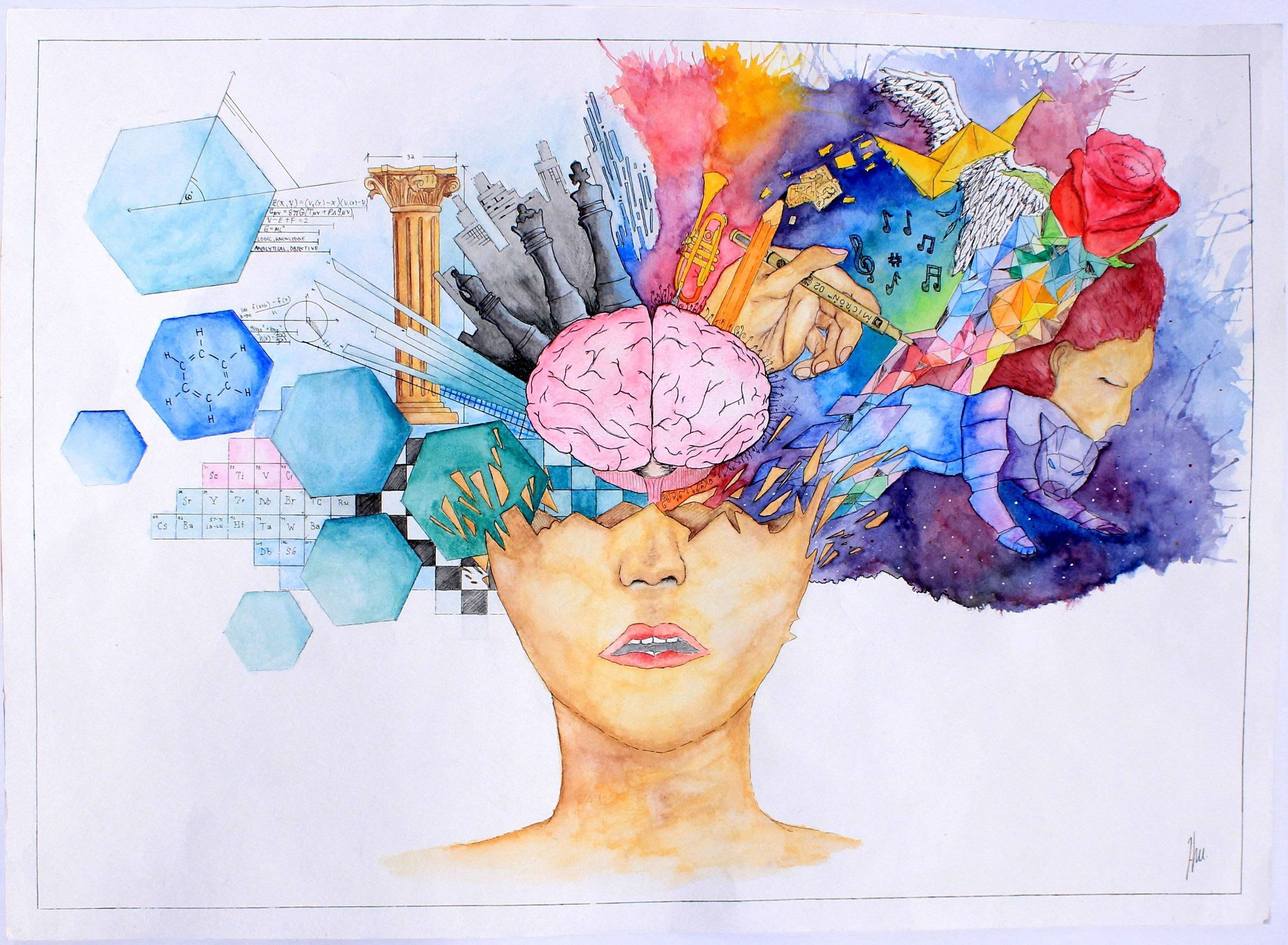 Наука искусство технологии. Креативный мозг. Творческий мозг. Мозг творческого человека. Арт терапия мозг.