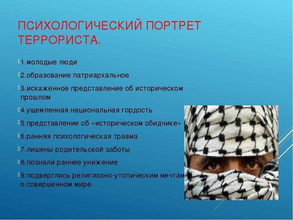 Психология личности террориста презентация
